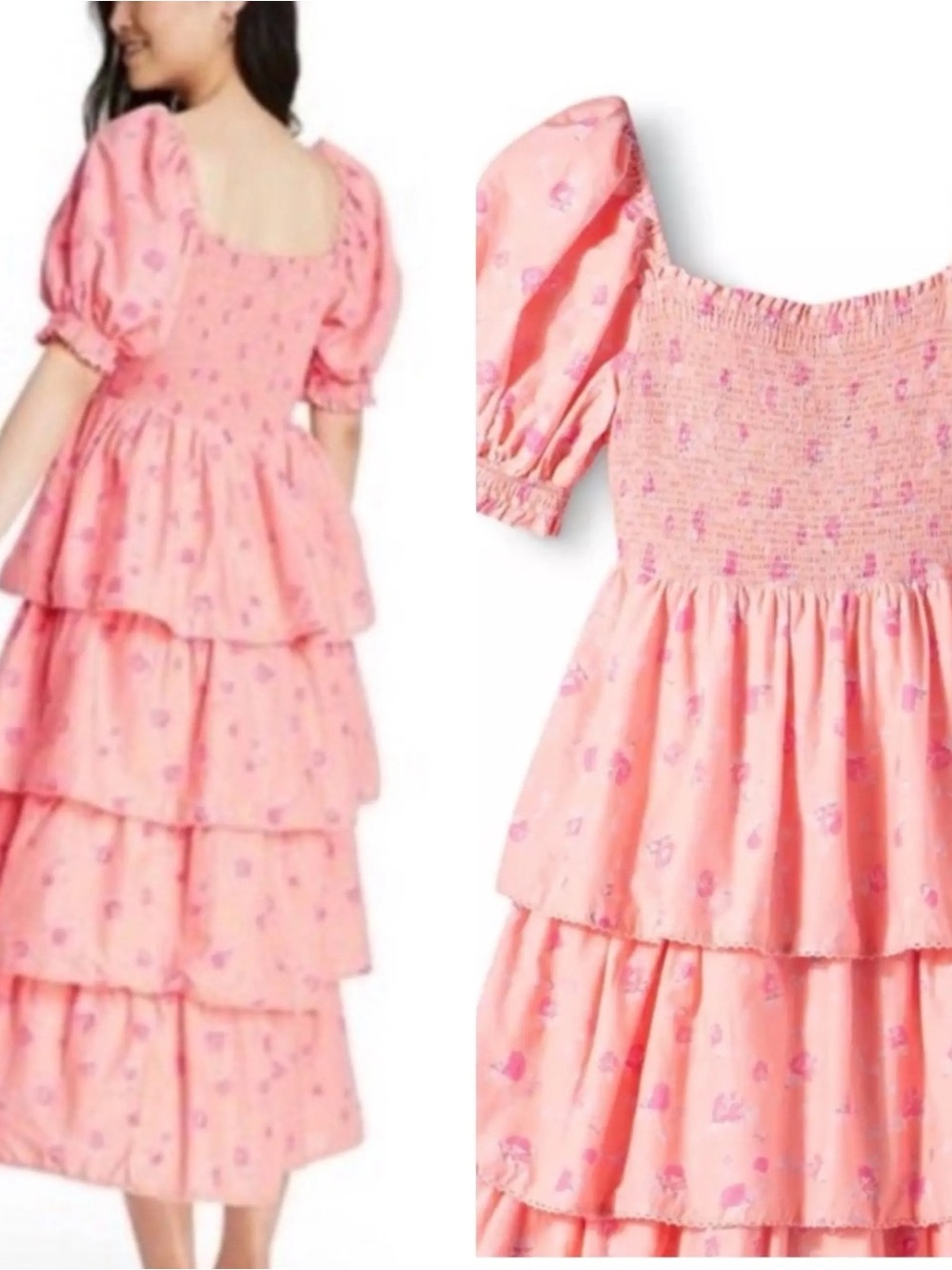 Love Shack Fancy x target  Miri Women's Smocked Midi Shift Dress